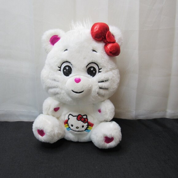 Sanrio x Care Bears Hello Kitty Plush Loves Cheer Bear 10-inch Special Edition G - Picture 1 of 7